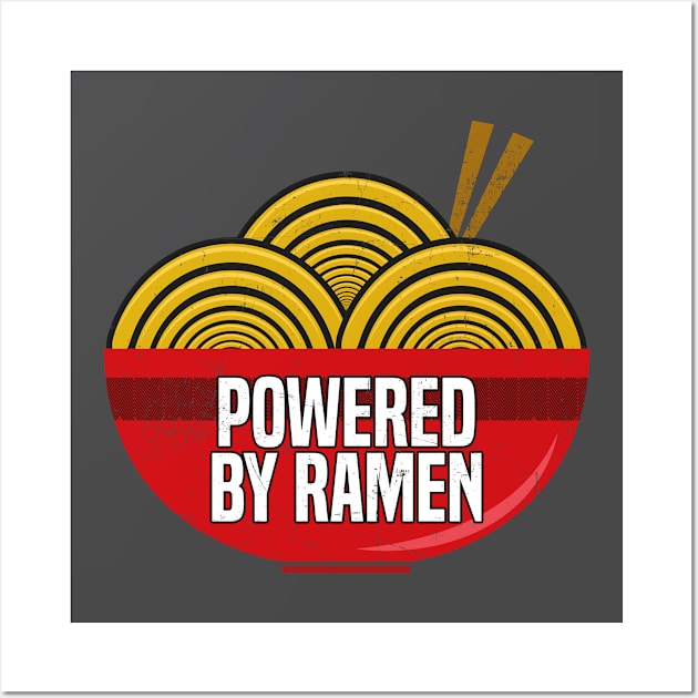 Powered By Ramen Kawaii Japanese Food Wall Art by dconciente